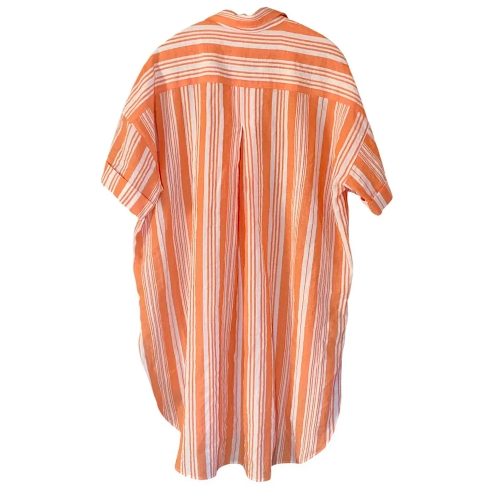 lemlem x H&M Striped Beach Cover Up XS Oversized Shirt Dress Resort Coastal